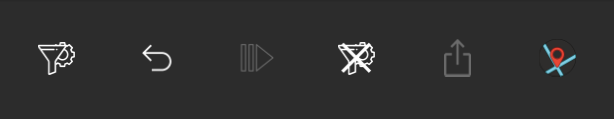 The action bar with Filter, Undo, Redo, Unfilter, Export and About