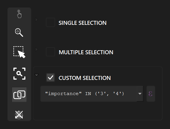 Custom selection with a QGIS expression